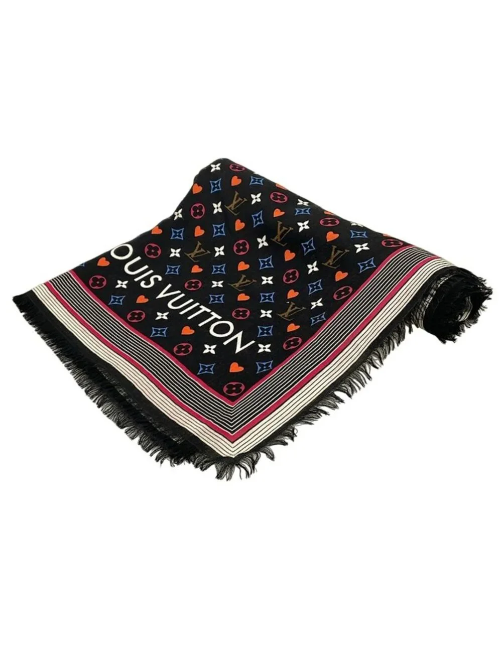 Louis Vuitton Shawl Game on Etole Noir Wool Scarf